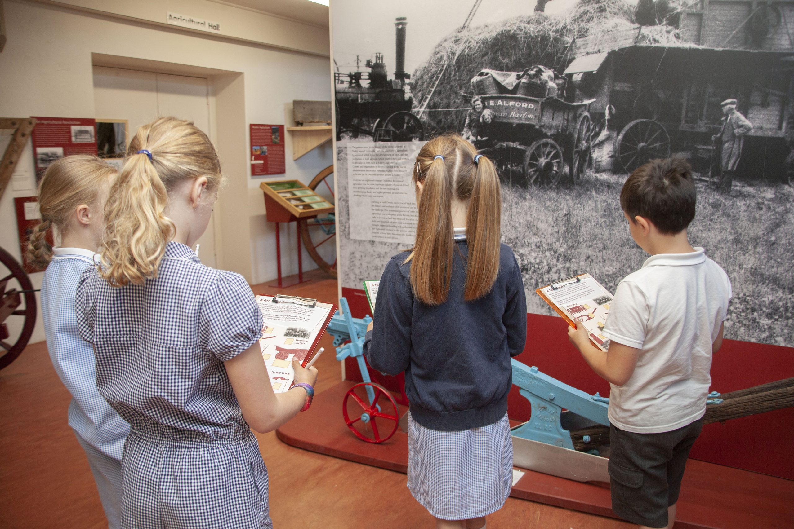 Children looking at museum displays