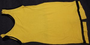 Yellow 1920s bathing suit with shorts