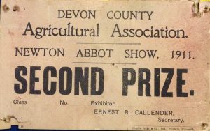 A Second Prize ticket from Devon County Agricultural Association